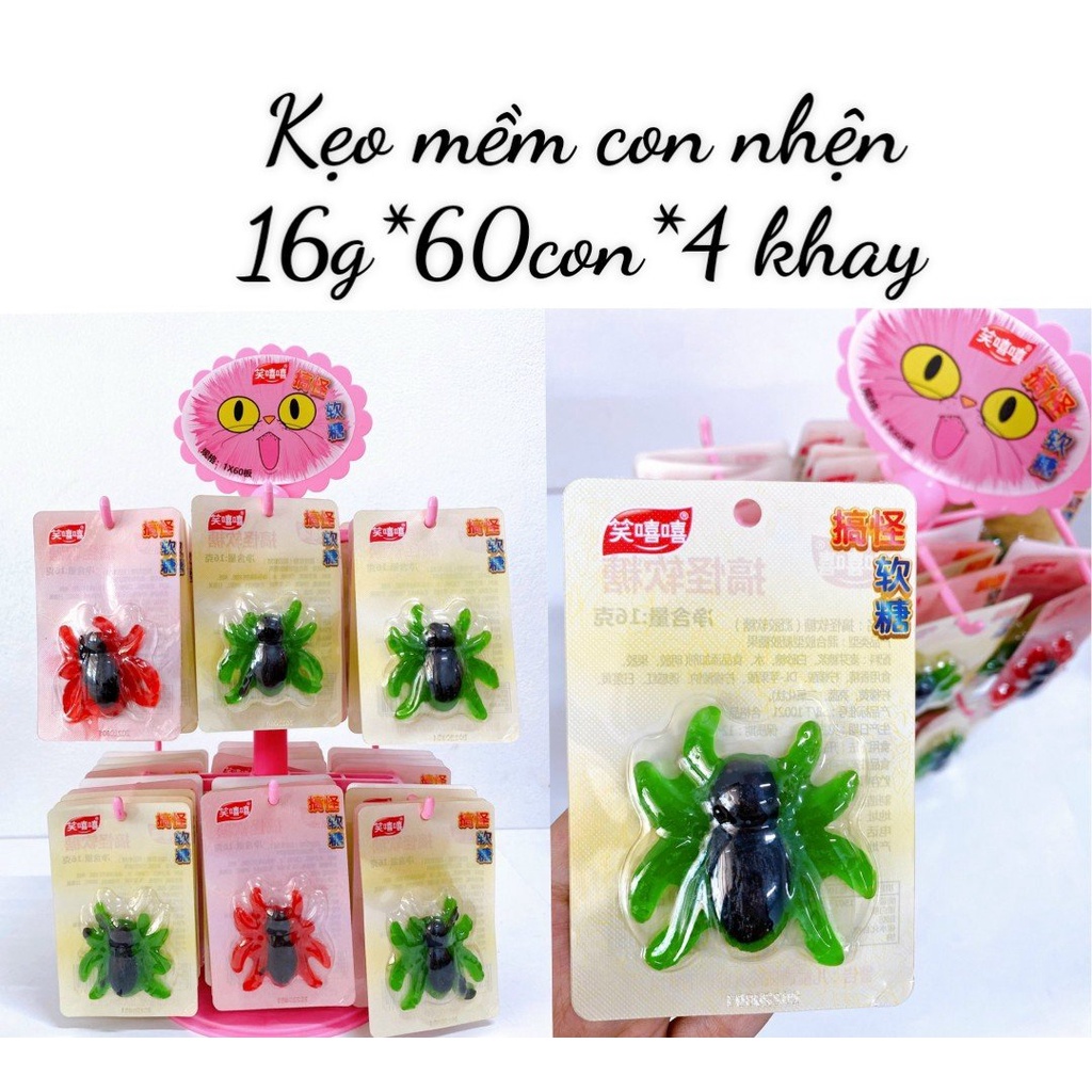 Combo 10 cái Kẹo dẻo hoạt hình / Kẹo dẻo hình Cá sấu , ếch, nhện, răng vị hoa quả tổng hợp
