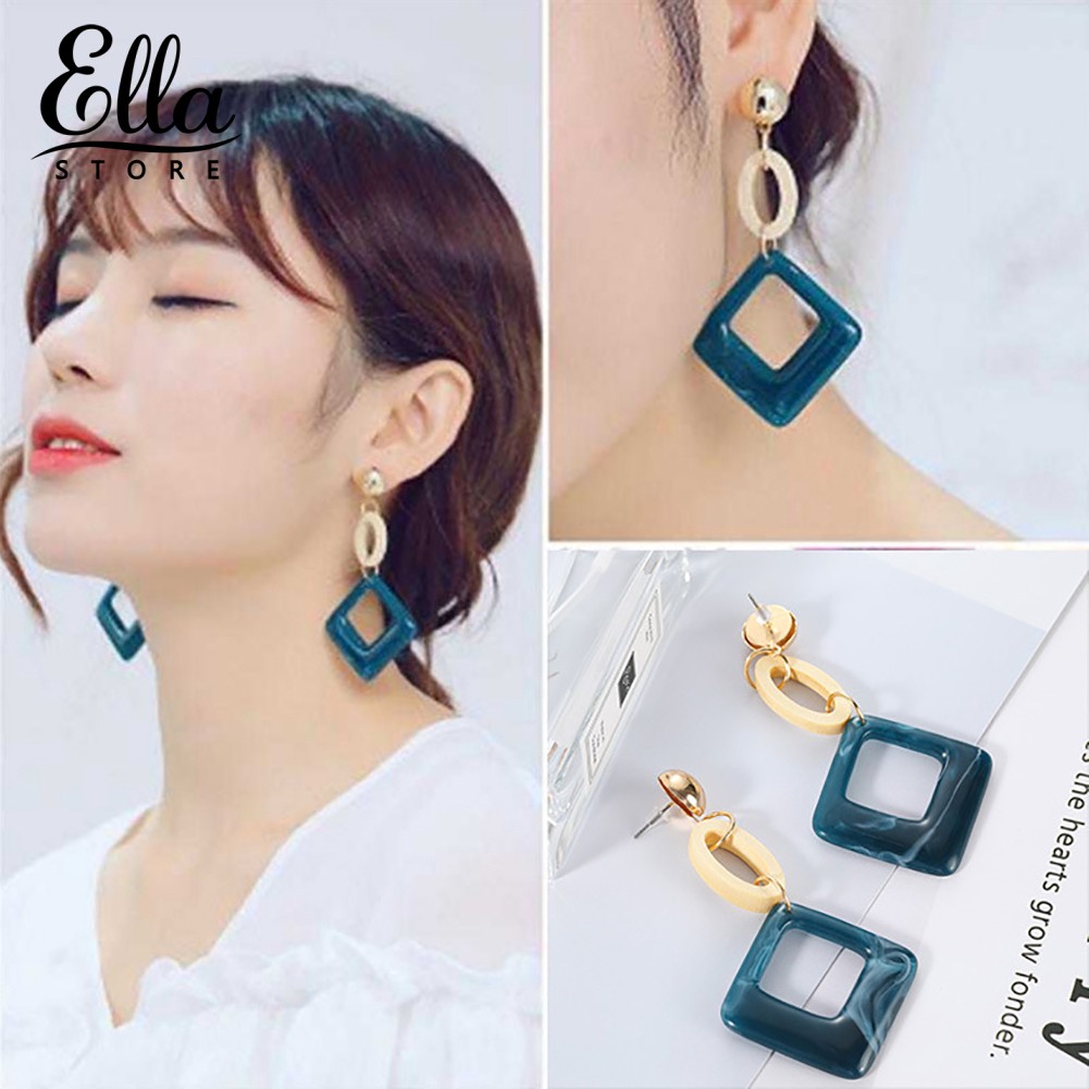 Khuyên Tai Dáng Dài Mặt Hình Thoi Eg7