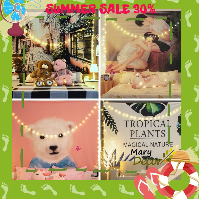 30+ Mẫu tranh vải treo tường decor, trang trí Mary Decor  (150x130cm, TẶNG móc treo) + Đèn led USB | BigBuy360 - bigbuy360.vn