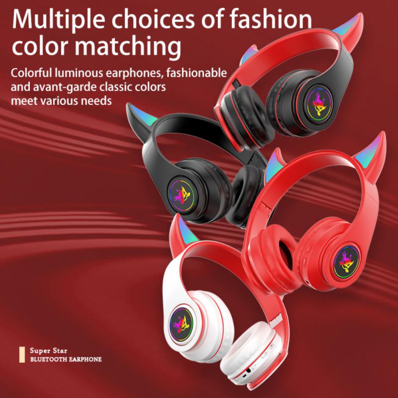Tai Nghe Không Dây Kết Nối Bluetooth Có Micro Hình Tai Mèo Dễ Thương Cho Bé