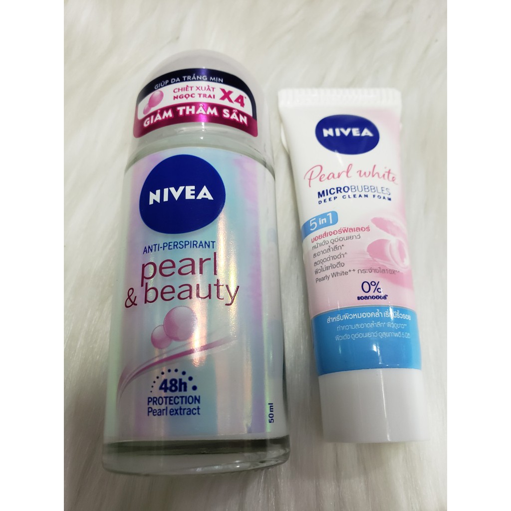 Lăn NIVEA Pearl &amp; beauty Ngọc Trai Sáng Mịn 50ml ( Hàng công ty)