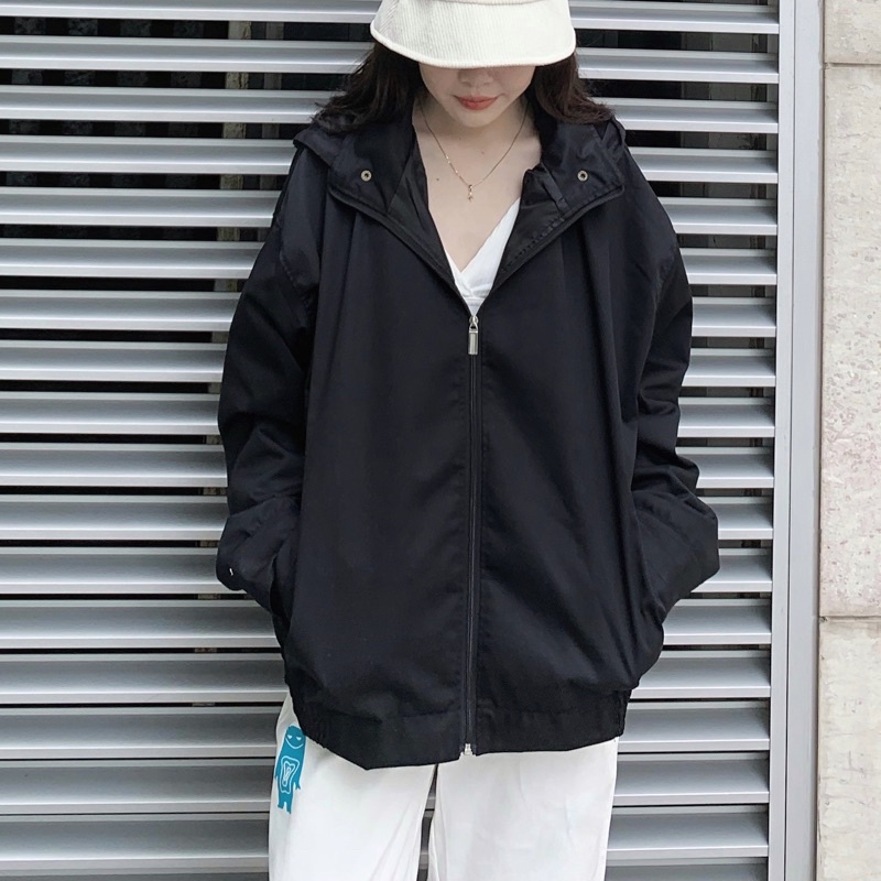 Áo Khoác Kaki Jacket Trơn Nón 2 Lớp Form Rộng Nam Nữ Unisex