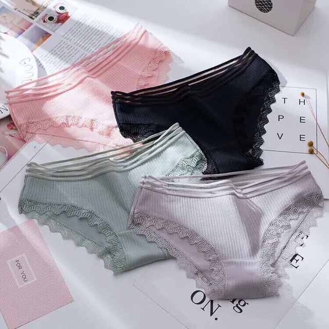 Quần lót gân tăm viền ren