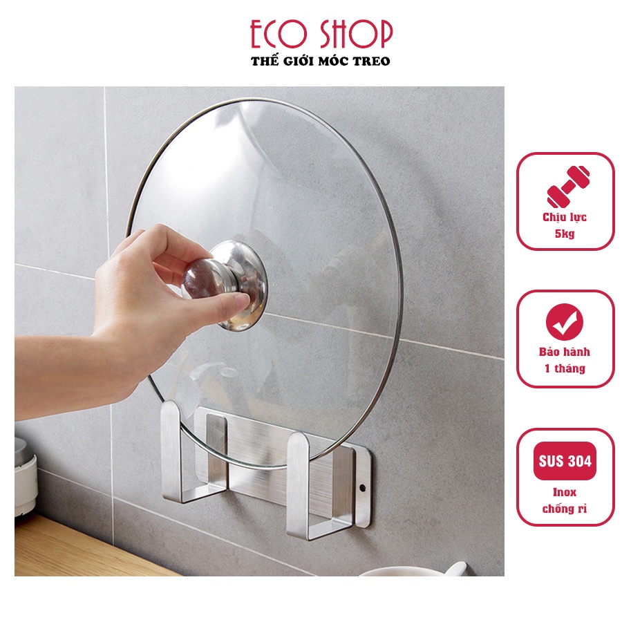 Kệ để vung nồi inox, giá để vung nồi inox 304 tặng kèm keo dán chịu lực 5kg
