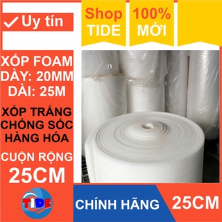 Cuộn xốp chống sốc dày 20mm kích thước [R25cm x D25M] dùng đóng gói hàng hóa dễ vỡ: đồ điện tử, gốm sứ, thủy tinh...
