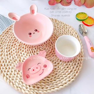 Chén bát ăn dặm cho bé (hồng)