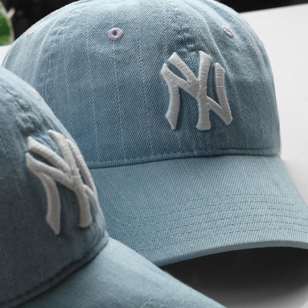 NÓN LƯỠI  TRAI  HIỆU MLB CHẤT LIỆU JEAN THỜI TRANG MÀU XANH MINT