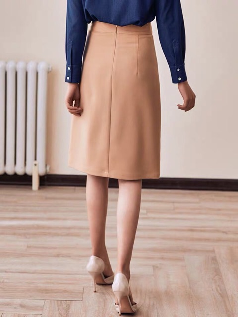 Hot Chân váy xếp li công sở trẻ trung, 4 li cao dài 68cm
