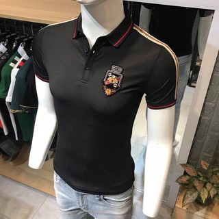áo thun nam, áo đen tay ngắn logo vương miện cao cấp