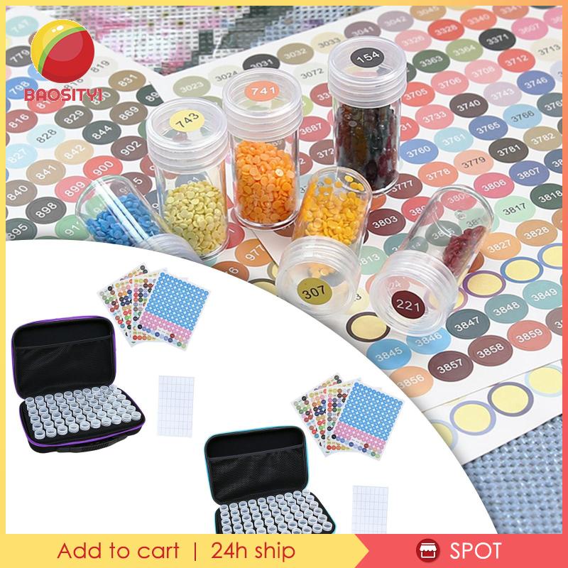 Hộp Đựng Tranh Đính Đá 60 Ngăn Có Khóa Kéo Hiệu Baosity1