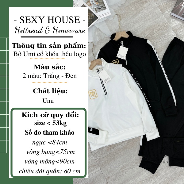 Bộ thể thao phối khóa cổ thêu logo B29 SEXYHOUSE