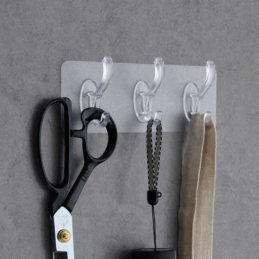 Móc Treo Đồ Gắn Tường Trong Suốt 3 / 5 / 6 Hàng Tiện Dụng