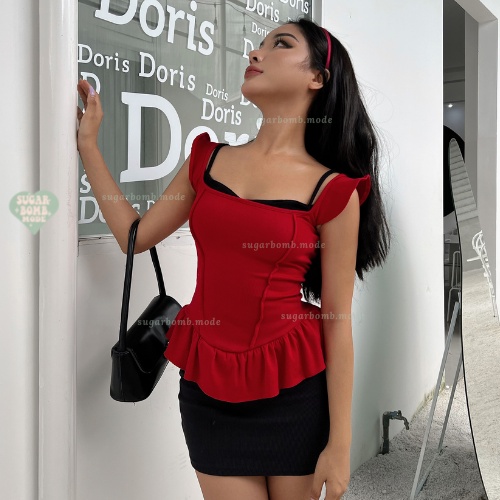 Áo Đan Dây Lưng Chân Váy Ngắn Ôm Body Gợi Cảm Đi Chơi Đi Du Lịch Vải Thun Cao Cấp Sugarbomb.mode