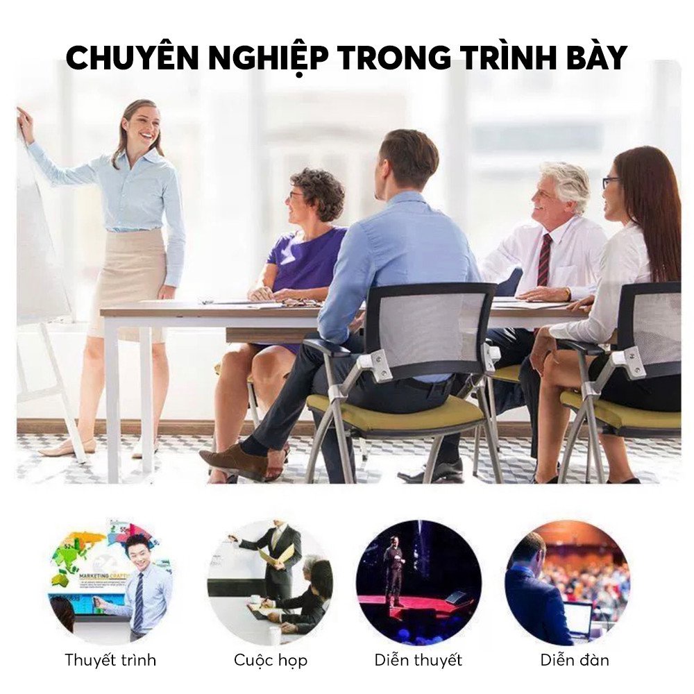 Bút Trình Chiếu Slide Loritech R500 PowerPoint Laser 2.4G. Bút Chỉ Máy Chiếu Màu Đen, Nút Ấn Nhạy, Độ Bền Cao