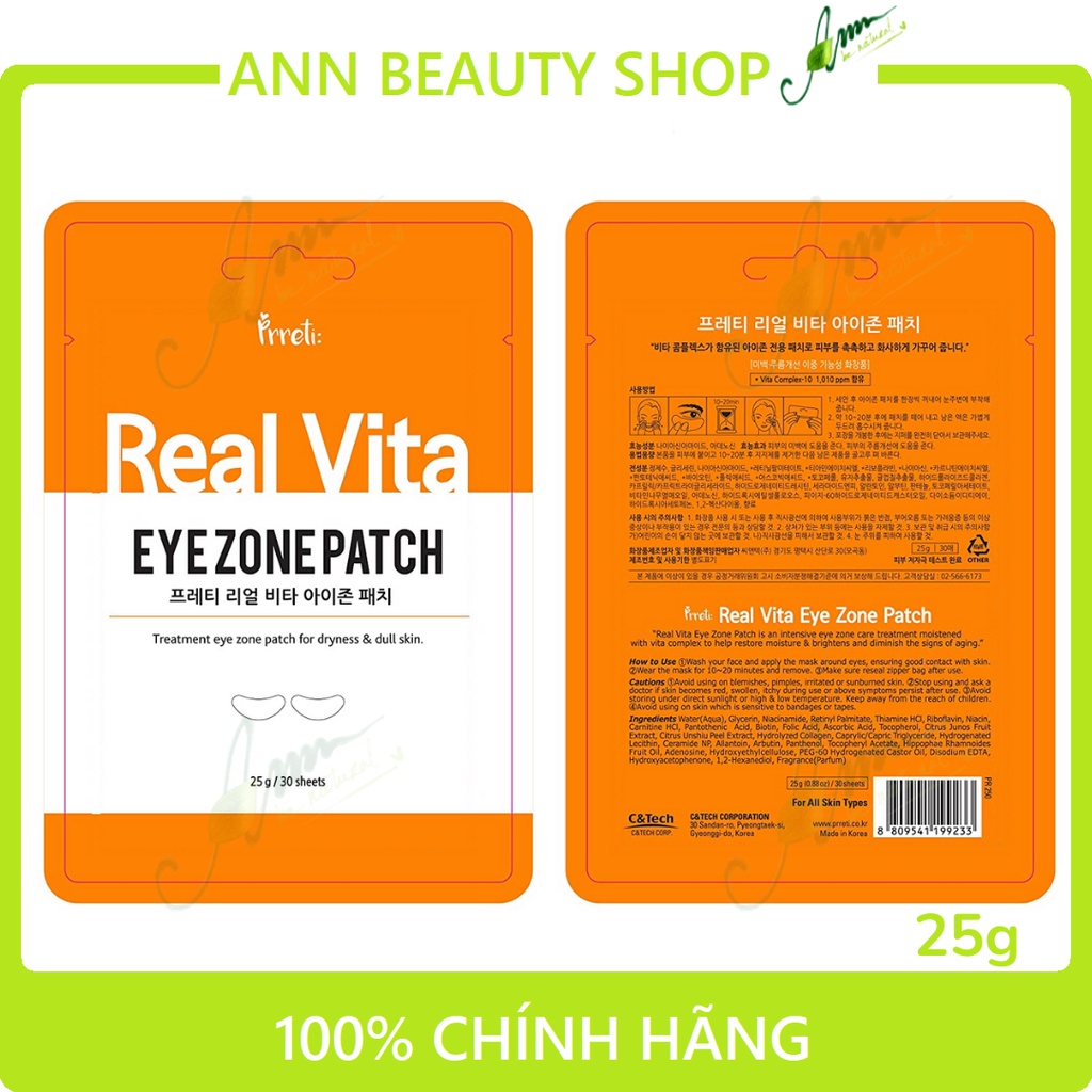 Mặt nạ mắt PRRETI Real Vita Eye Zone Patch