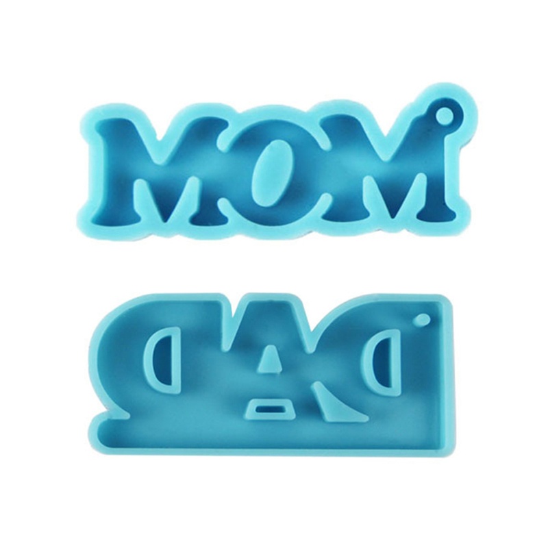 Bộ 2 Khuôn Silicone Làm Mặt Vòng cổ Hình Chữ DAD Và MOM