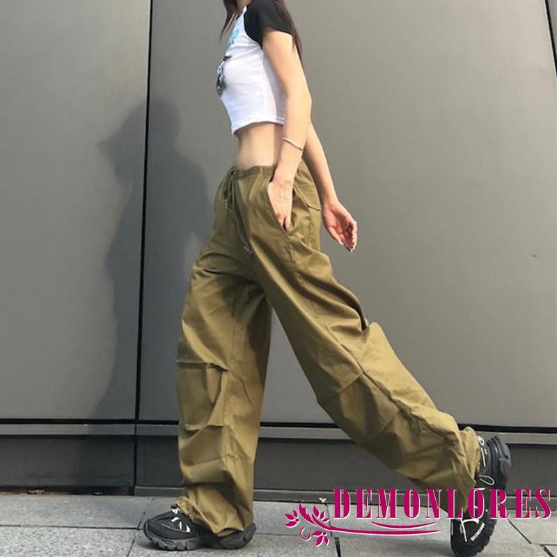 Quần Dài Dáng Rộng Lưng Thun Dây Rút Thời Trang Mùa Xuân Cho Nữ