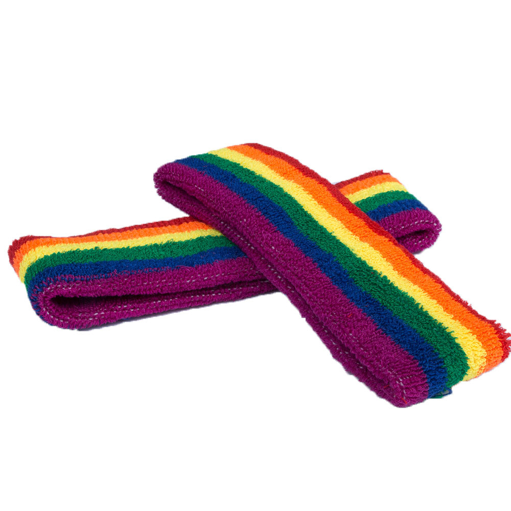 Băng Đô Co Giãn Màu Cầu Vồng Thời Trang Thể Thao Cho Nữ