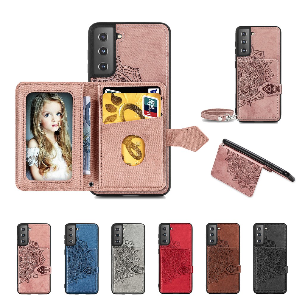 Ốp Lưng Da Nắp Gập Thời Trang Có Ngăn Ví Đựng Thẻ Tín Dụng Cho Samsung Galaxy S21 | BigBuy360 - bigbuy360.vn