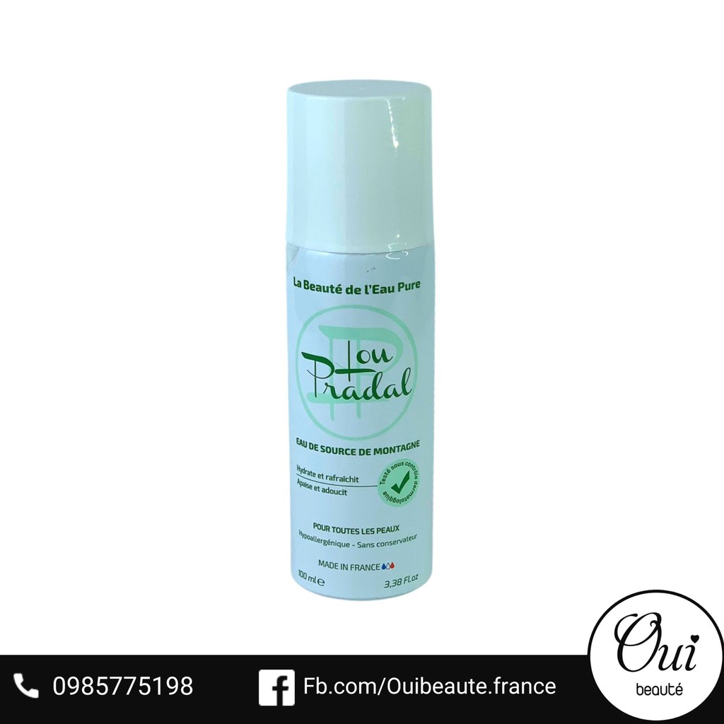 Xịt khoáng dưỡng da nội địa Pháp Lou Prada 100ml Ouibeaute