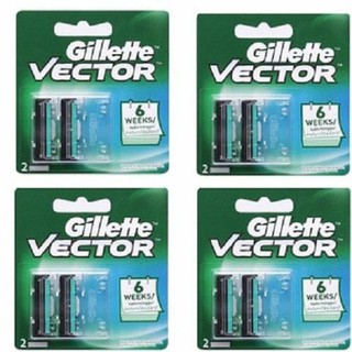 2 cái lưỡi cạo râu lưỡi kép Gillette Vector