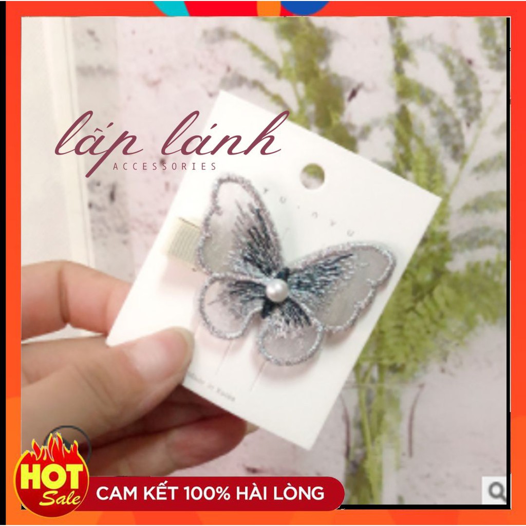 [Có sẵn] KẸP MÁI CHOKER HÌNH BƯỚM THÊU 3D QUYẾN RŨ DÂY CHUYỀN PHONG CÁCH HÀN QUỐC