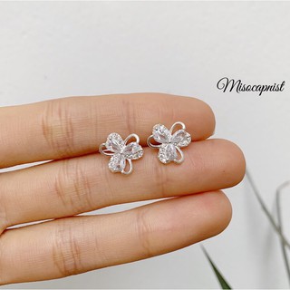 Bông tai hoa bạc ta đính đá