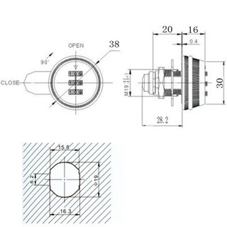 Ổ khoá mã số núm xoay L20