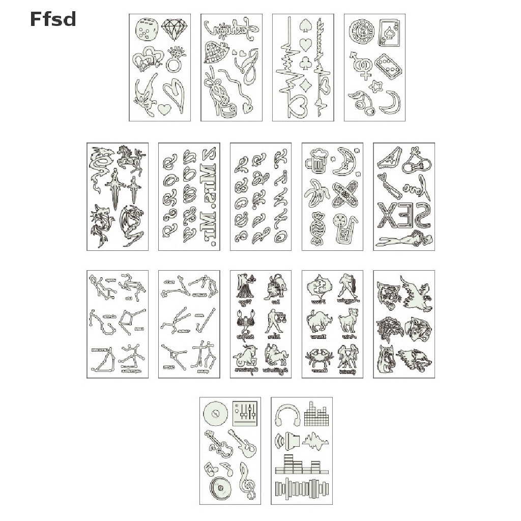 Miếng Dán Hình Xăm Phát Quang Dùng Trang Điểm Tiệc Tùng / Lễ Hội Âm Nhạc