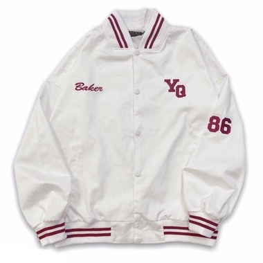 Áo khoác bomber unisex backer Nam nữ ,Áo bóng chày chữ và số thêu tay,chất kaki 2 lớp dày dặn,Rondostore