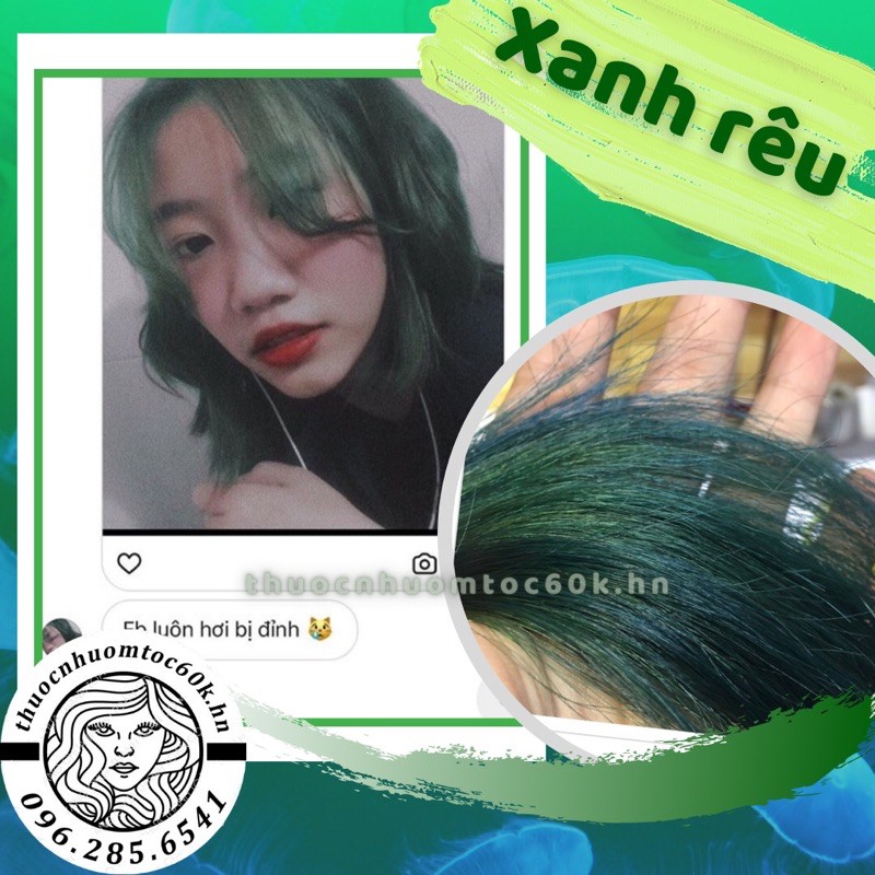 Thuốc nhuộm màu xanh rêu kèm trợ dưỡng găng tay | BigBuy360 - bigbuy360.vn