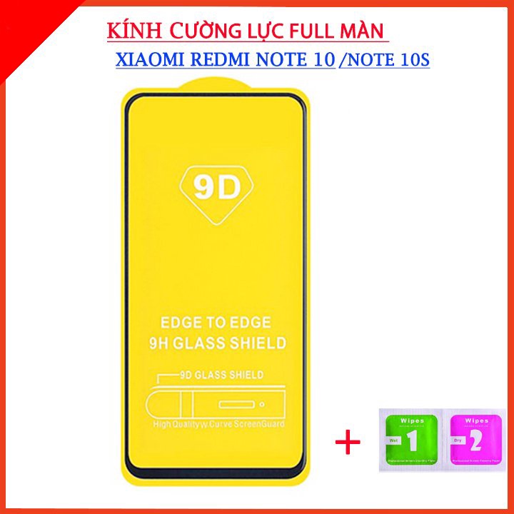 Kính cường lực Xiaomi Redmi Note 10, Note 10S, Note 10 Pro, Note 10 Pro Max,Tặng kèm giấy lau Edcase86