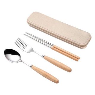 Bộ đũa, thìa, dĩa, kèm hộp