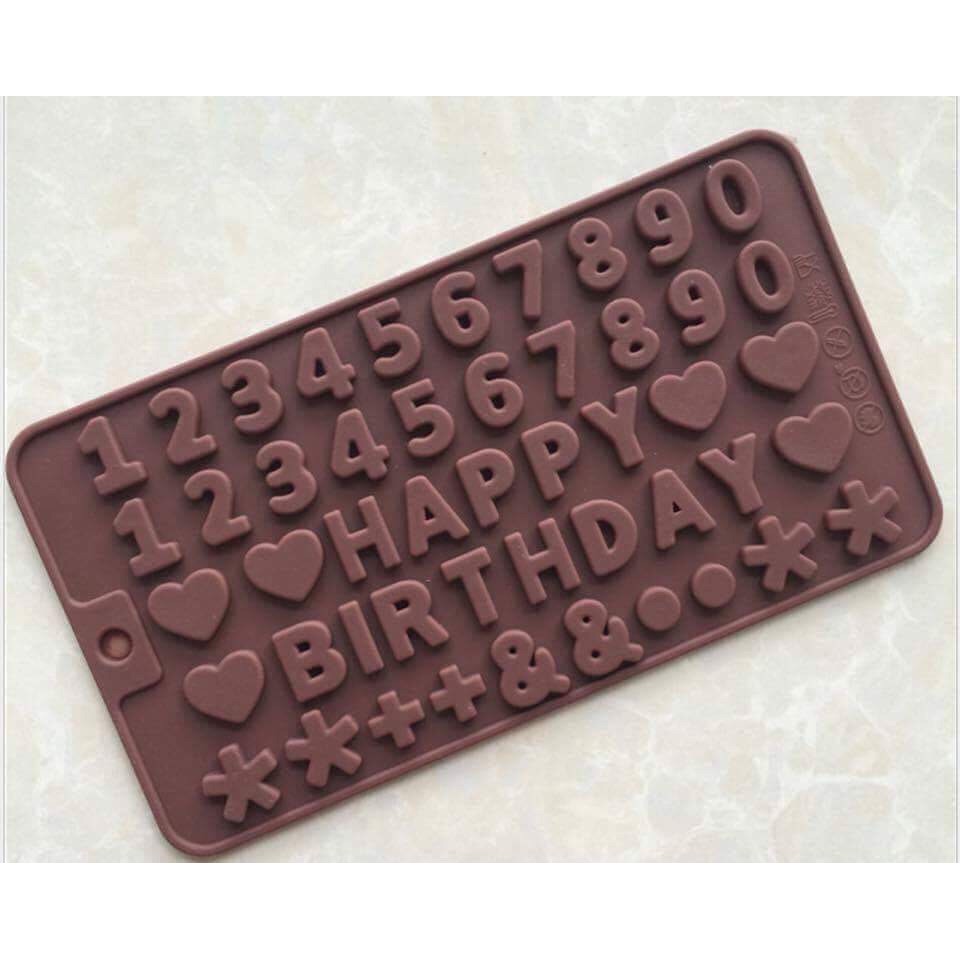 Khuôn socola chữ happy birthday