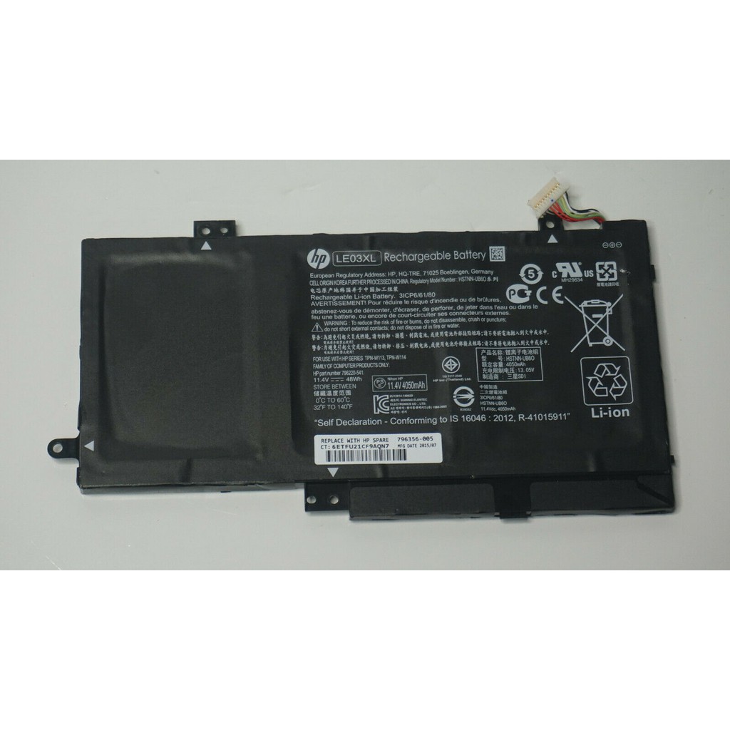 Pin laptop HP 15-W, 13-S, 15-W105WM, Laptop Battery 11.4V 4050mAh P/N LE03XL bảo hành 6 tháng đổi mới