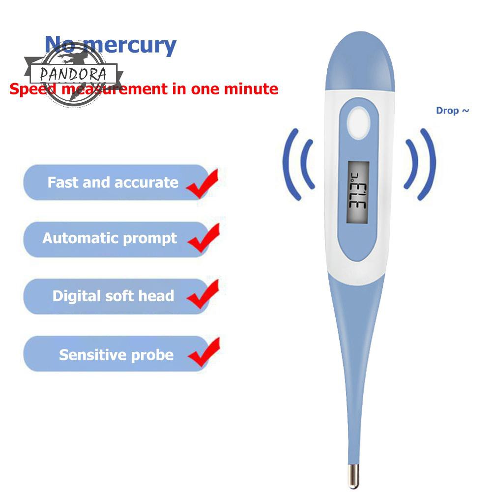LCD Nhiệt kế kỹ thuật số Bé Người lớn Trẻ em Nách miệng Cơ thể Sốt Nhiệt độ không thấm nước Thử nghiệm