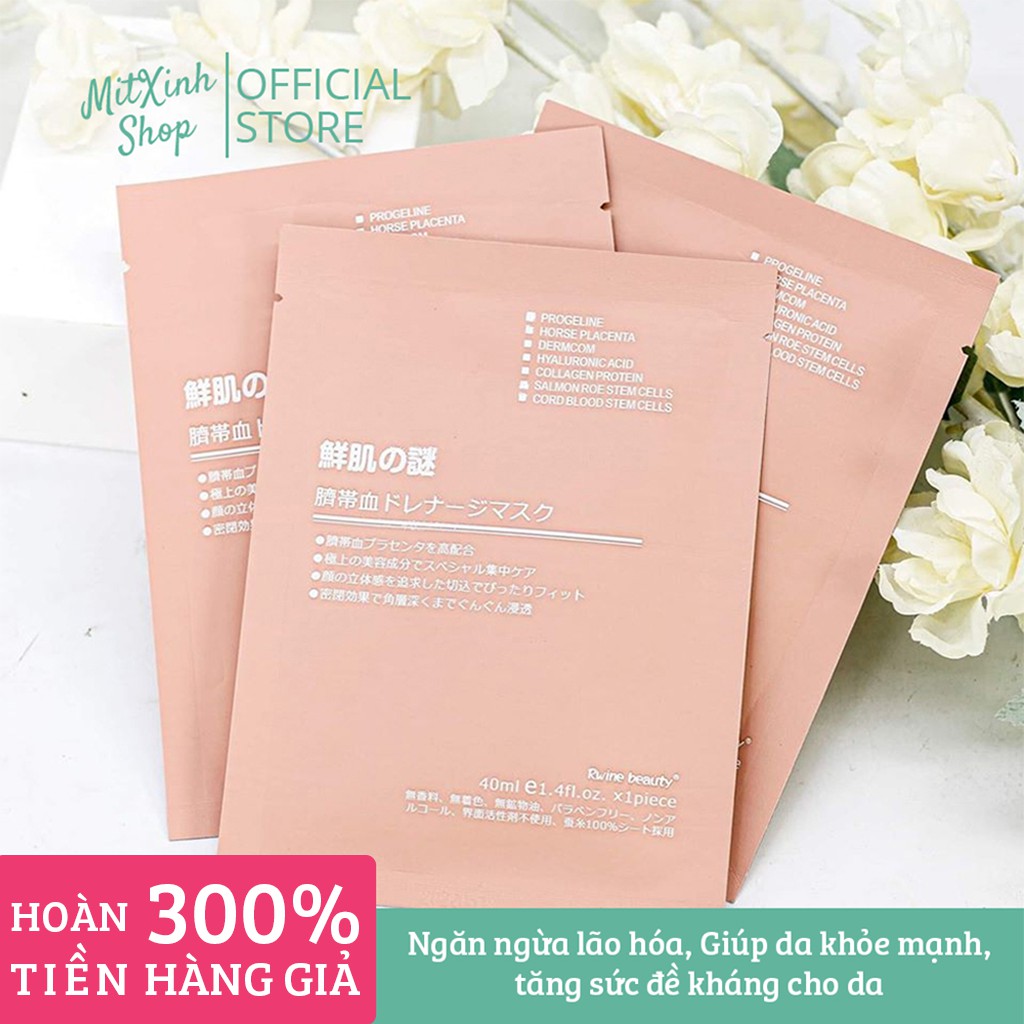 Mặt Nạ Tế Bào Gốc Nhau Thai Rwine Beauty Steam Cell Placenta Mask Nhật Bản - Cam kết hàng chính hãng