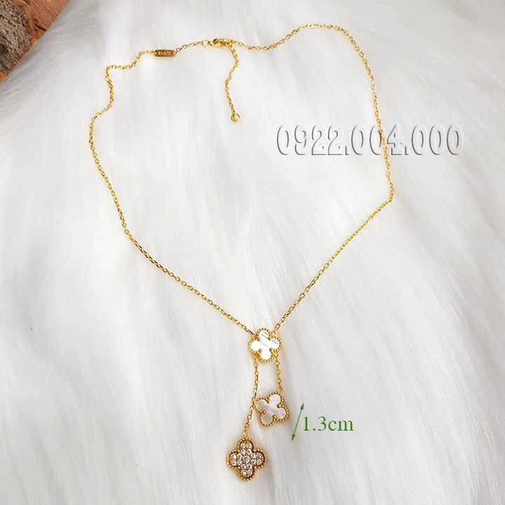 Dây chuyền nữ, dây chuyền titan mặt 3 bông hoa 4 cánh DZ1563.