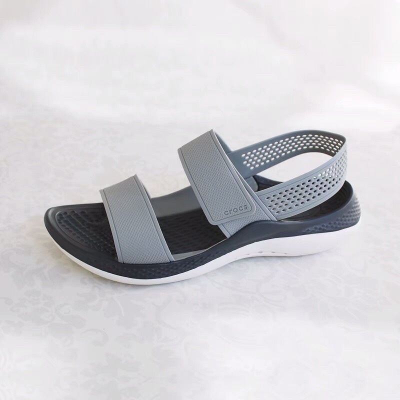 GIÀY SANDAL CROCSS LITERIDE PCAER 360 CHO NỮ MÀU GHI HÀNG FULL HÔP