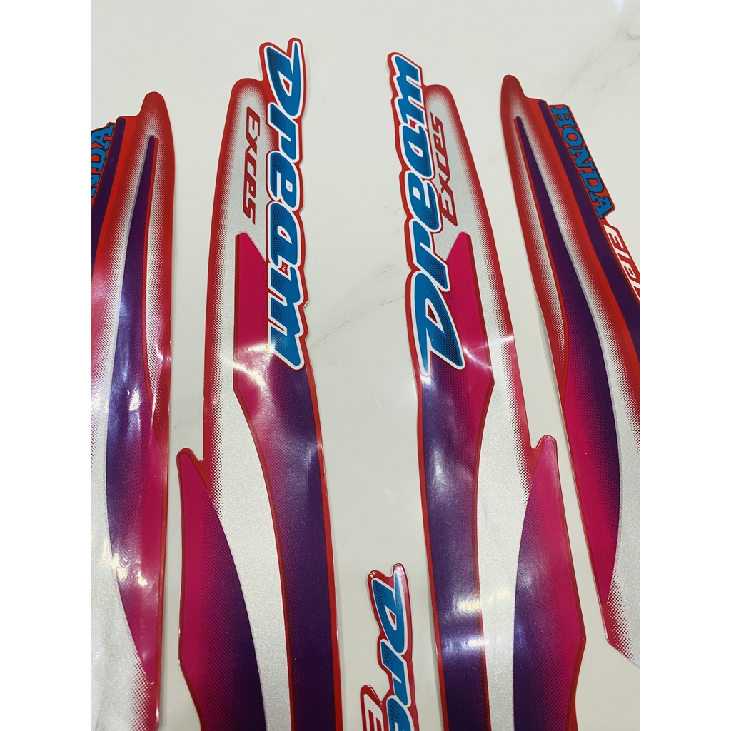 Nguyên bộ tem rời 3 lớp zin thái dán xe máy Honda Dream lùn 97 màu đỏ