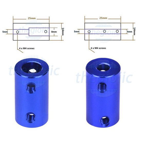 Khớp nối cứng 5-8mm aluminum alloy coupling