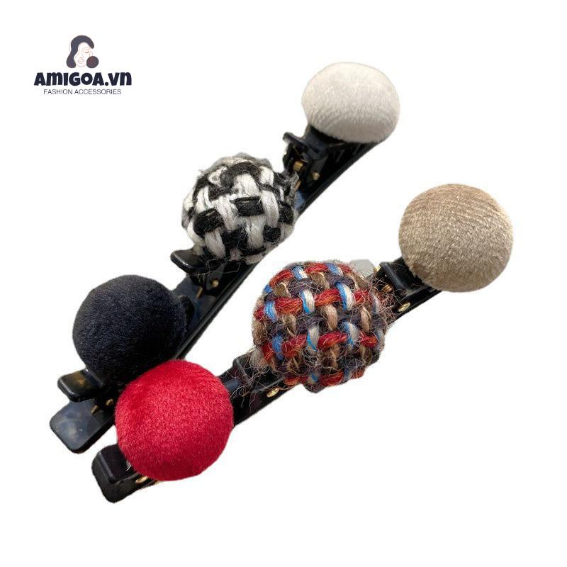 Kẹp Tóc Mái Hai Mặt Dệt Kim Loại Xoắn Ốc Dành Cho Nữ