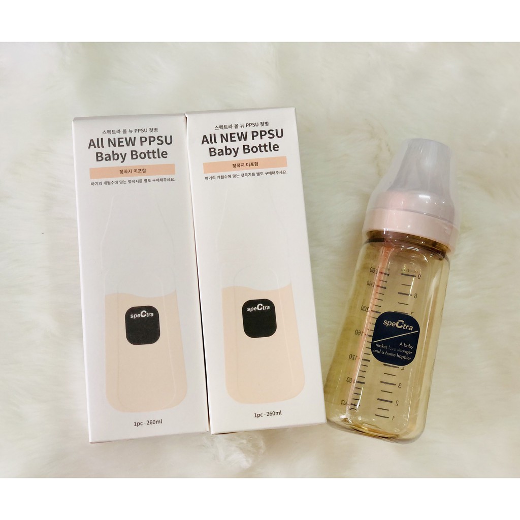 Bình sữa PPSU cổ rộng Spectra 260ml núm size M /L/ LL