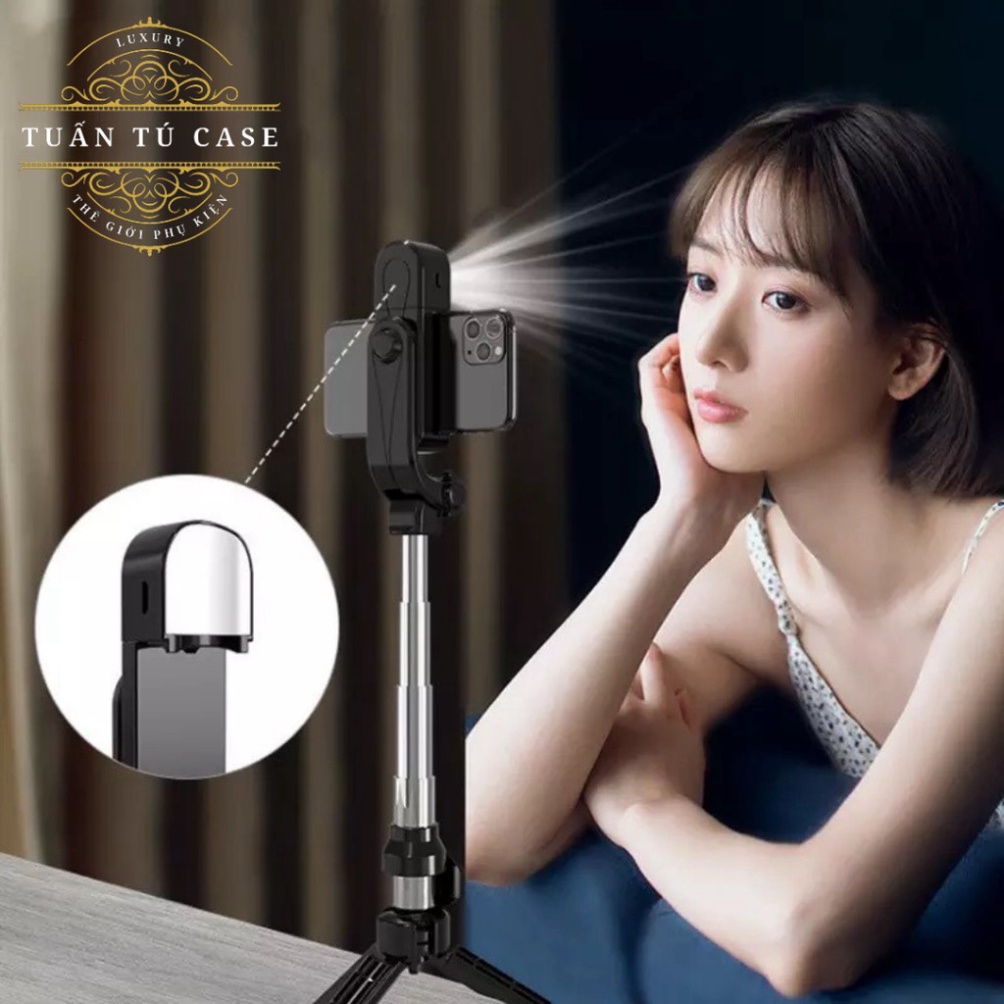 Gậy chụp ảnh Selfie tự sướng Bluetooth Q07 kèm chân đế Tripod đa năng 3 trong 1 gấp gọn bỏ túi, Có thể xoay Ngang dọc Đt