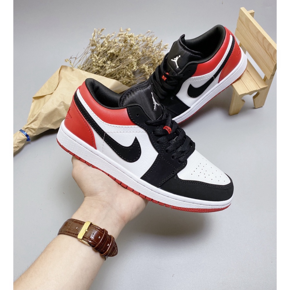 Giày 𝐍𝐢𝐤𝐞 𝗷𝗼𝗿𝗱𝗮𝗻 𝟭 Đỏ Đen Cổ Thấp- Giày Sneaker Nam Nữ Thể Thao Cổ Thấp Thời Trang Cao Cấp