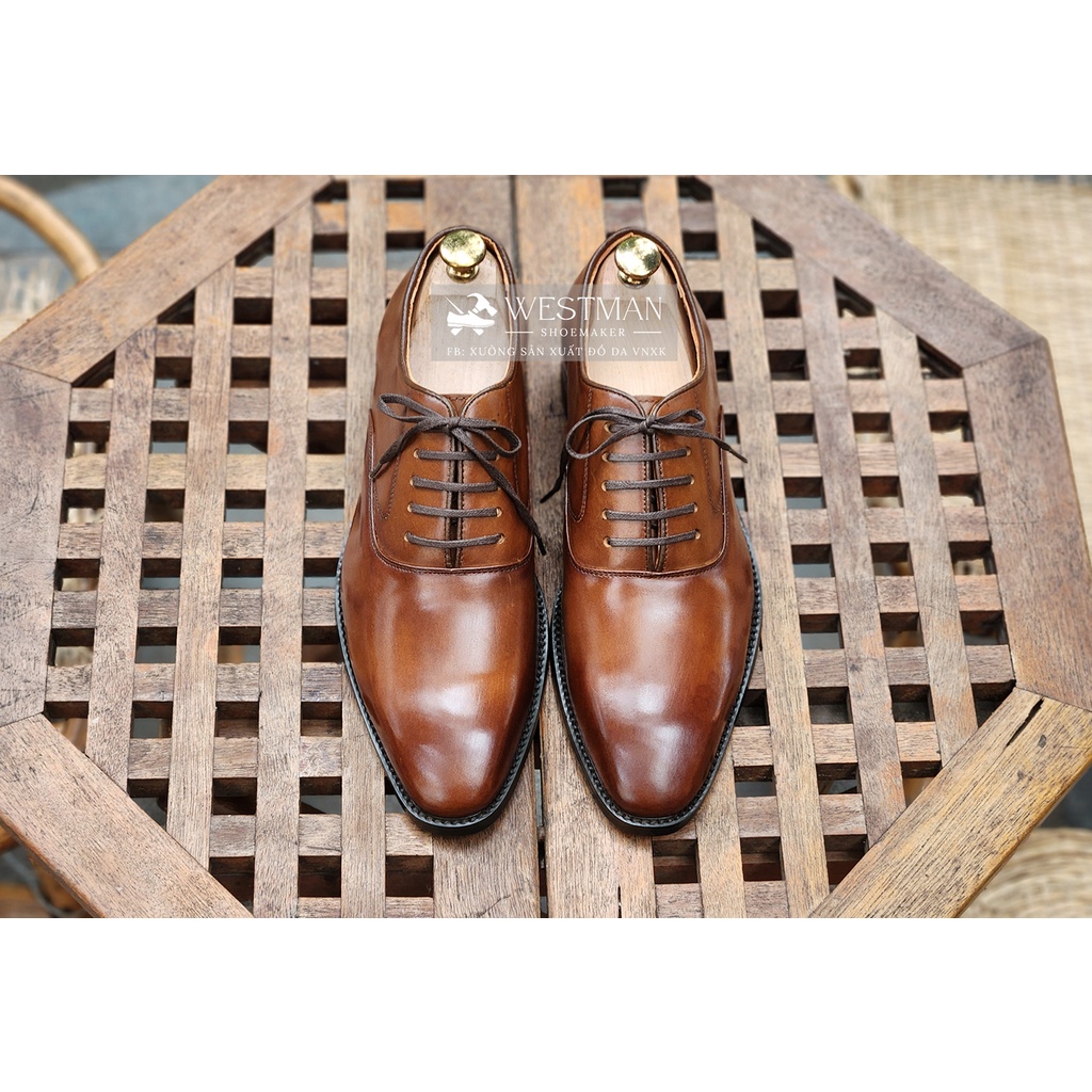 Giày nam Oxford Plain-toe Da Thật Westman W0021 Màu Light Brown
