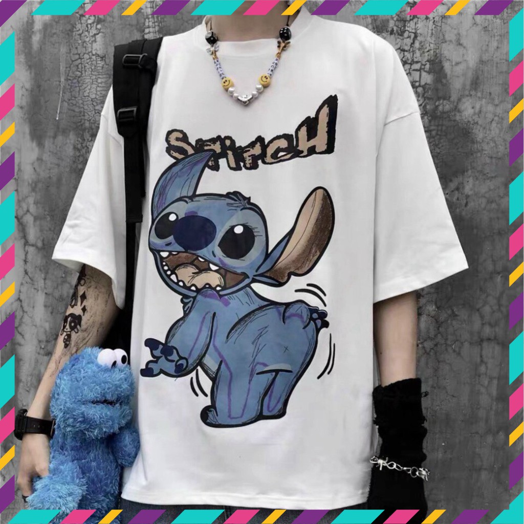 Áo Thun Tay Lỡ Form Rộng Stitch Siêu Hot🍁 Unisex nam nữ đều mặc được | BigBuy360 - bigbuy360.vn