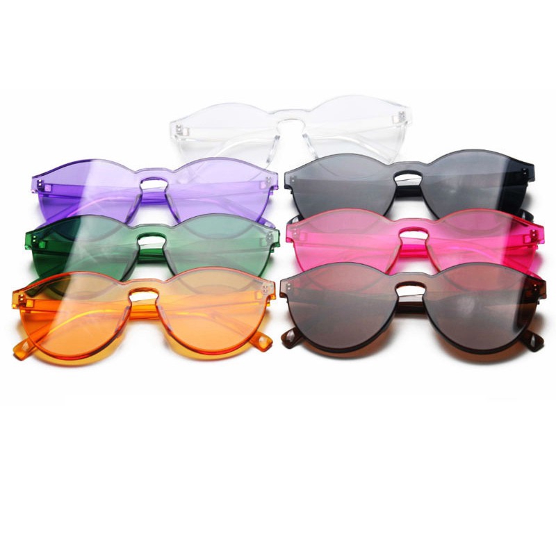 Kính mát thiết kế trong suốt nhiều màu cá tính hợp thời trang cho nam nữ
