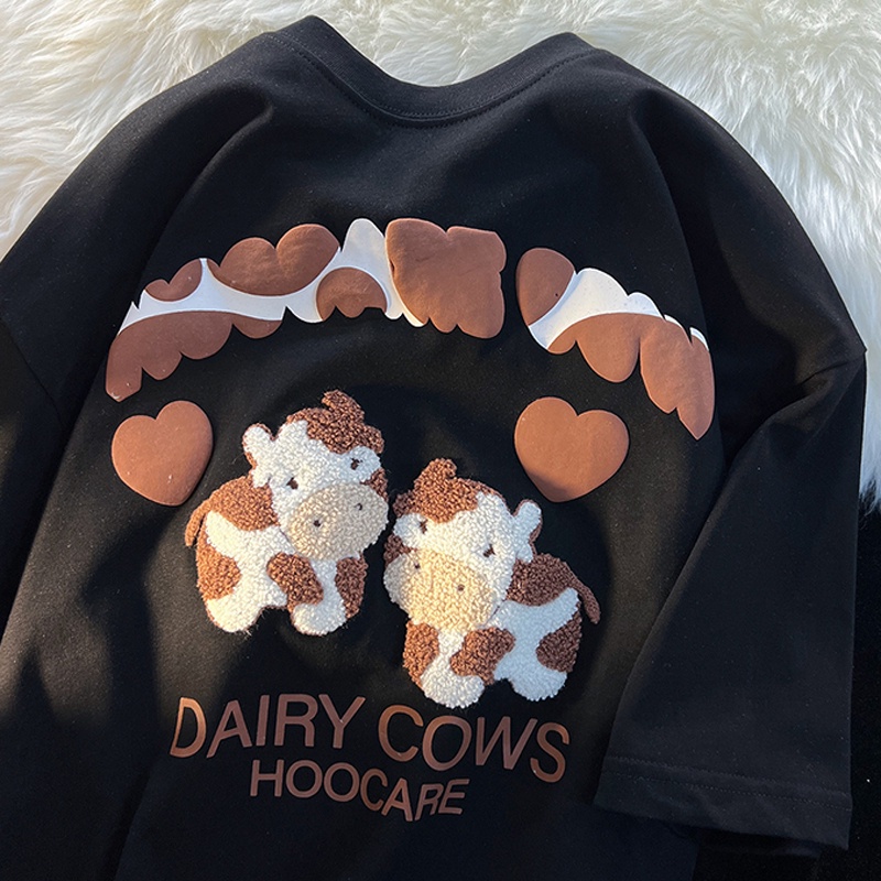 【ZHELIHANGFEI】Áo Thun oversize In Họa Tiết Sáng Tạo Phong Cách Mới Cho Nữ