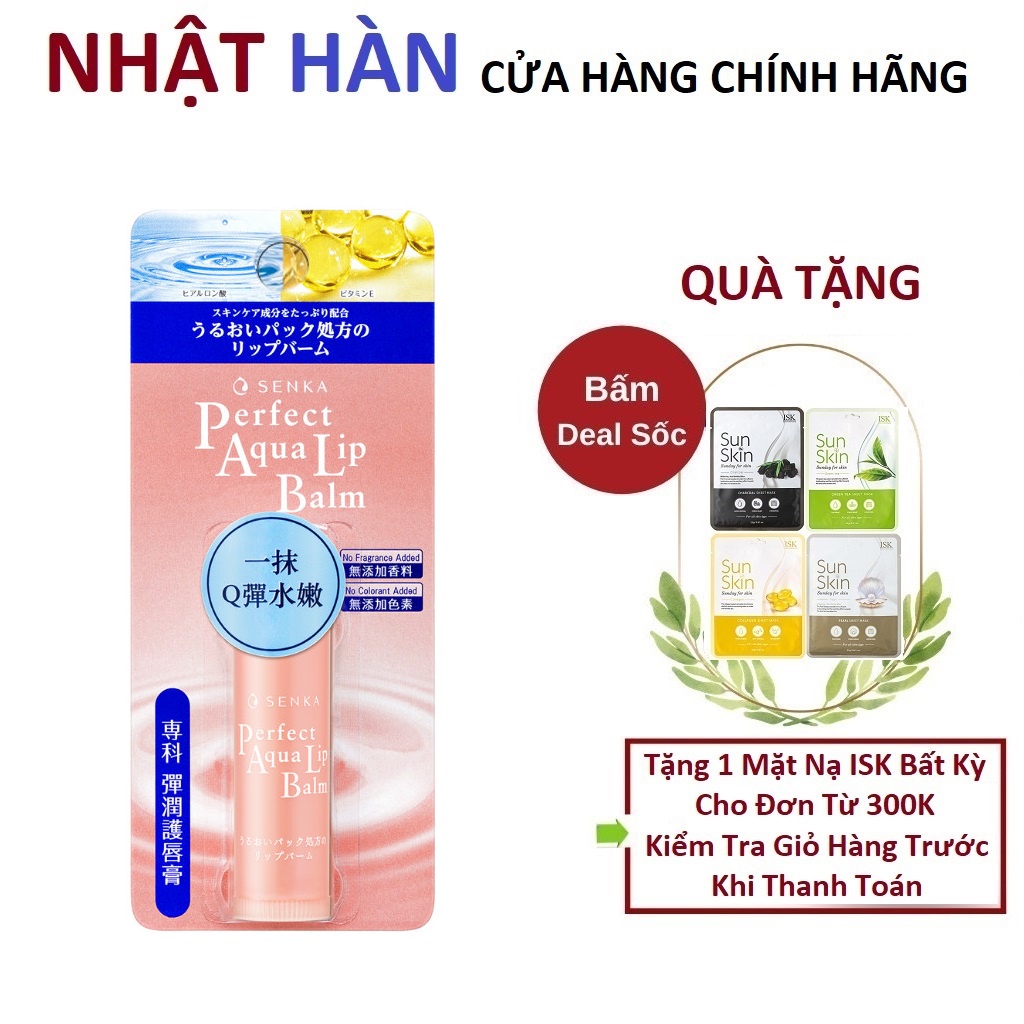 Son Dưỡng Môi Cấp Ẩm & Ngừa Khô, Nẻ Môi Senka Perfect Aqua Lip Balm 4.5g